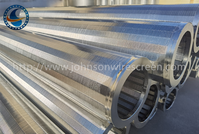SS304 Slot 25μm Johnson Wedge Wire Screen Filter Até 80% Área Aberta