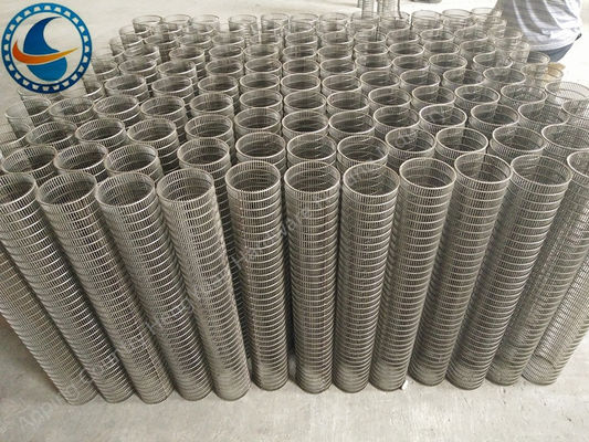 Técnica soldada completa reversa da tela de fio do perfil V/da tela cilindro giratório