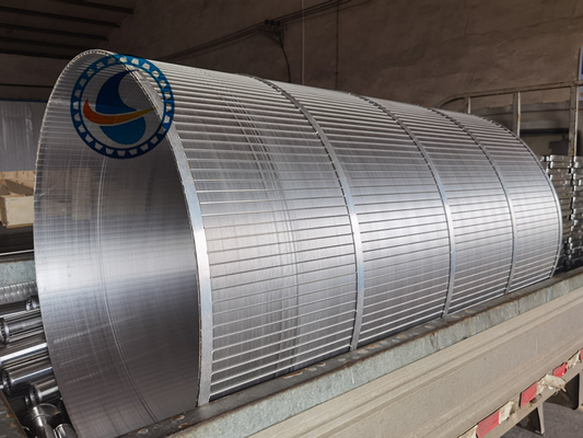 Tela rotativa de fio cunha SS304 com diâmetro de 1008mm para águas residuais