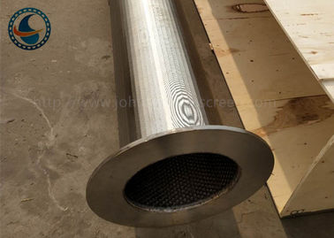 Fio entalhado Mesh Tube Full Welding Johnson Vee Wire Screen da flange dos SS 304