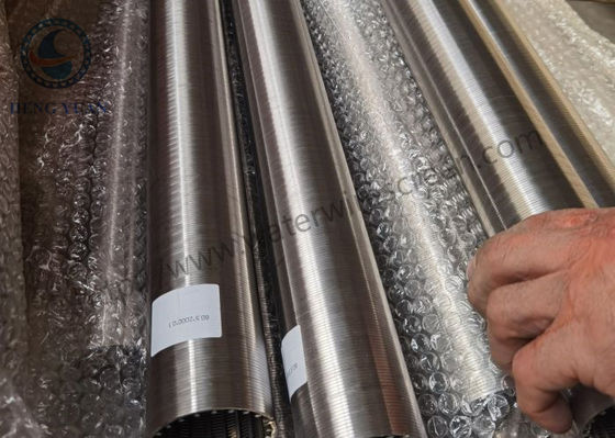 Entalhe do tubo 0.4mm da tela de fio da cunha do diâmetro dos Ss 316l 60.4mm